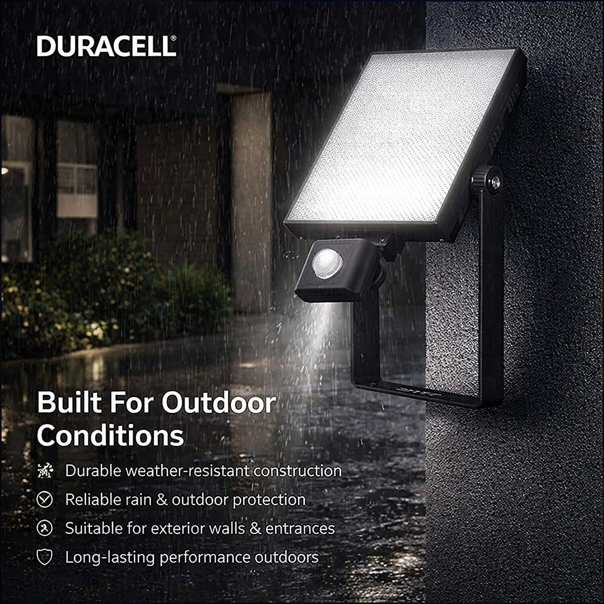 Duracell LED Flood Light with Motion Sensor (20W) - Black 7768117 2