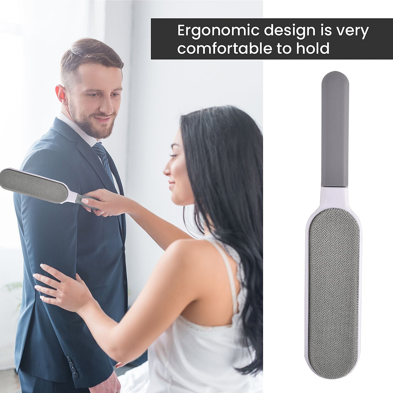 Set of 2 Reusable Lint Remover with Self-Cleaning Base - Grey 7083523 3