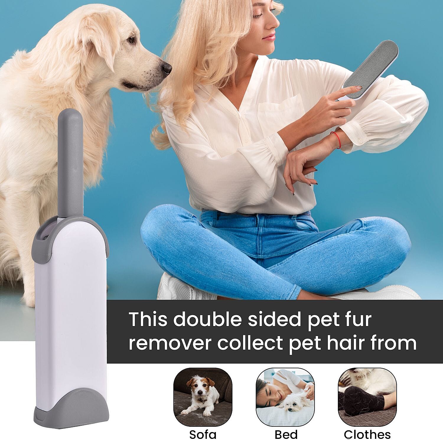 Set of 2 Reusable Lint Remover with Self-Cleaning Base - Grey 7083523 5