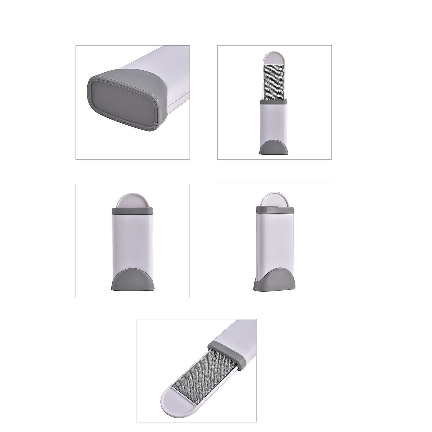 Set of 2 Reusable Lint Remover with Self-Cleaning Base - Grey 7083523 8