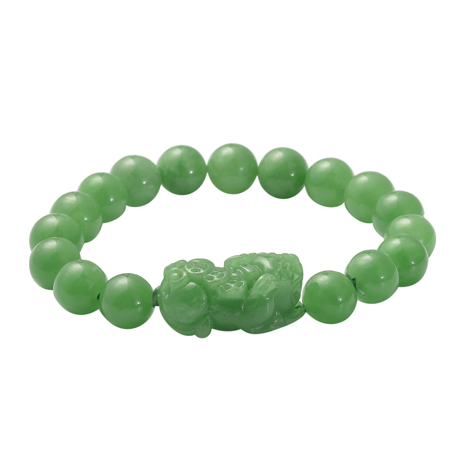 Enhanced Green Jade Stone Bracelet (Size 7 Stretchable) 200.00 Ct. 8098764 0