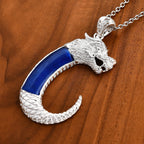 Royal Bali Blue Color Jade Garuda Pendant Sterling Silver 10.50 ct,  Silver Wt. 9.85 Gms
