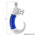 Royal Bali Blue Color Jade Garuda Pendant Sterling Silver 10.50 ct,  Silver Wt. 9.85 Gms