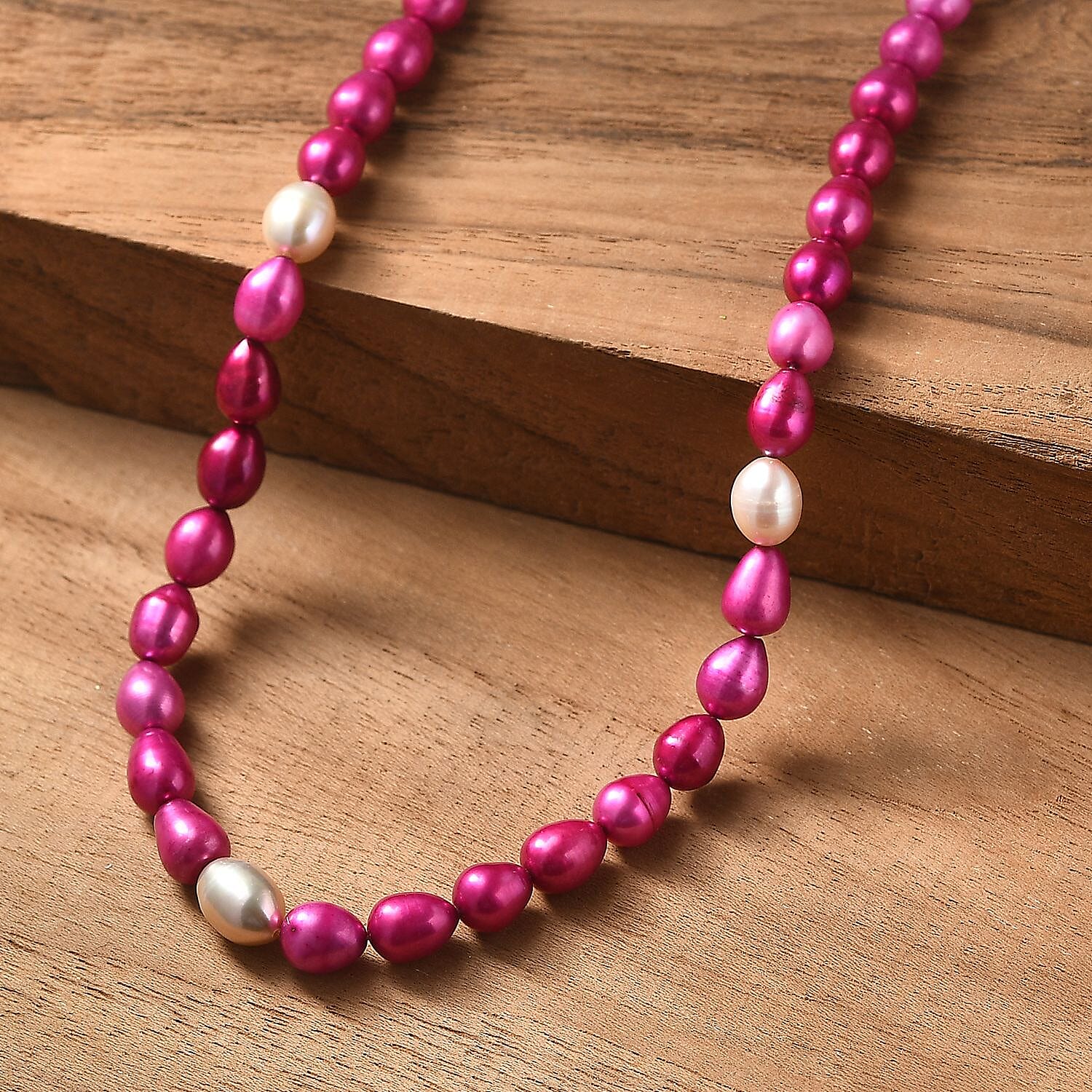 Dyed Pink Fresh Water Pearl &amp; Fresh Water Pearl Necklace (Size - 20 -2 Ext) with Magnetic Lock &amp; Lobster Clasp in Sterling Silver 135.00 Ct. 8155879 3