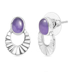 Purple Jadeite Earrings With Push Back 2.96 Ct.