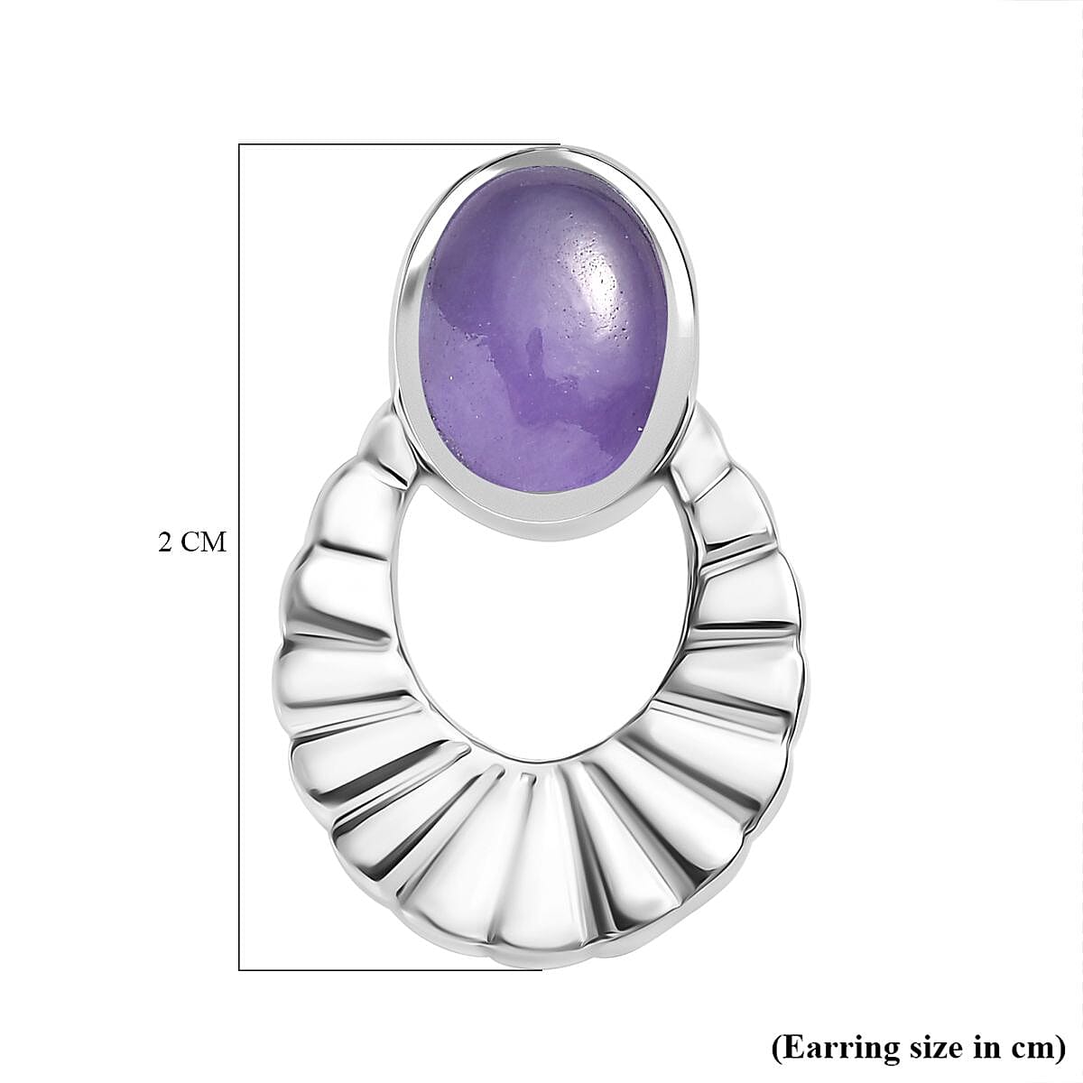 Dyed Purple Jade Fancy Earrings in Stainless Steel 2.95 Ct. 7925160 6