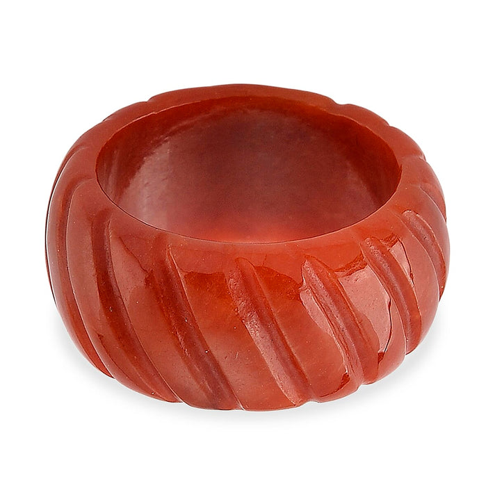 Enhanced Red Jade Textured Band Ring 33.00 Ct. 8422899 1