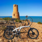 E-life Eglide City 6 Speed Folding Electric Bike - White - Black Charges in 2-3 Hrs, Up to 40 miles On A Single Charge