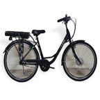 E-life Pathfinder Ladies Hybrid Electric Bike with 3 Power Modes & Heavy Duty Backrack (upto 40 Miles Range), 24v 8.7Ah Samsung battery - Black, maximum user weight 120kgs-18stone