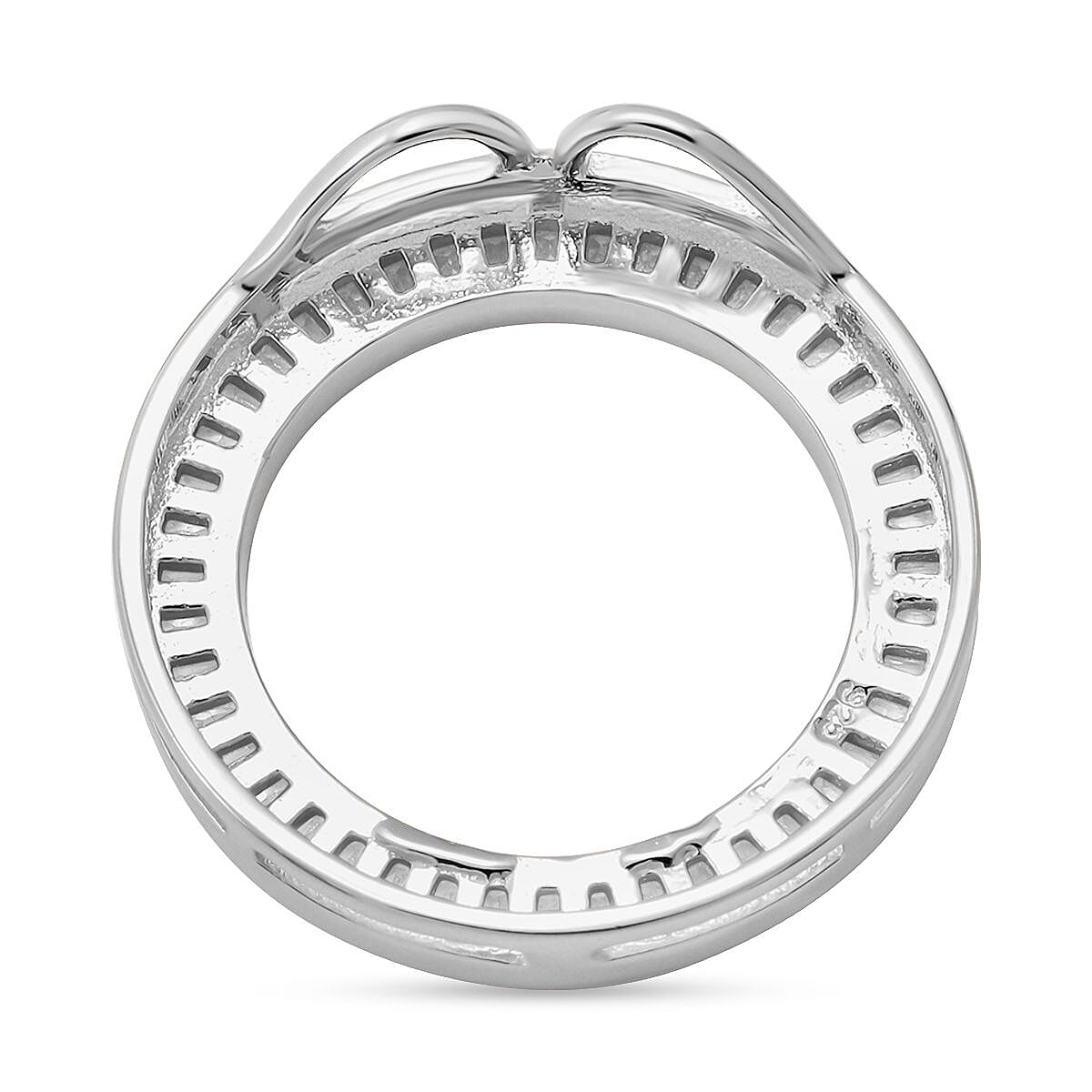 ELANZA AAA Simulated Diamond (Bgt) Circle Pendant in Rhodium Plated Sterling Silver 2521011 5