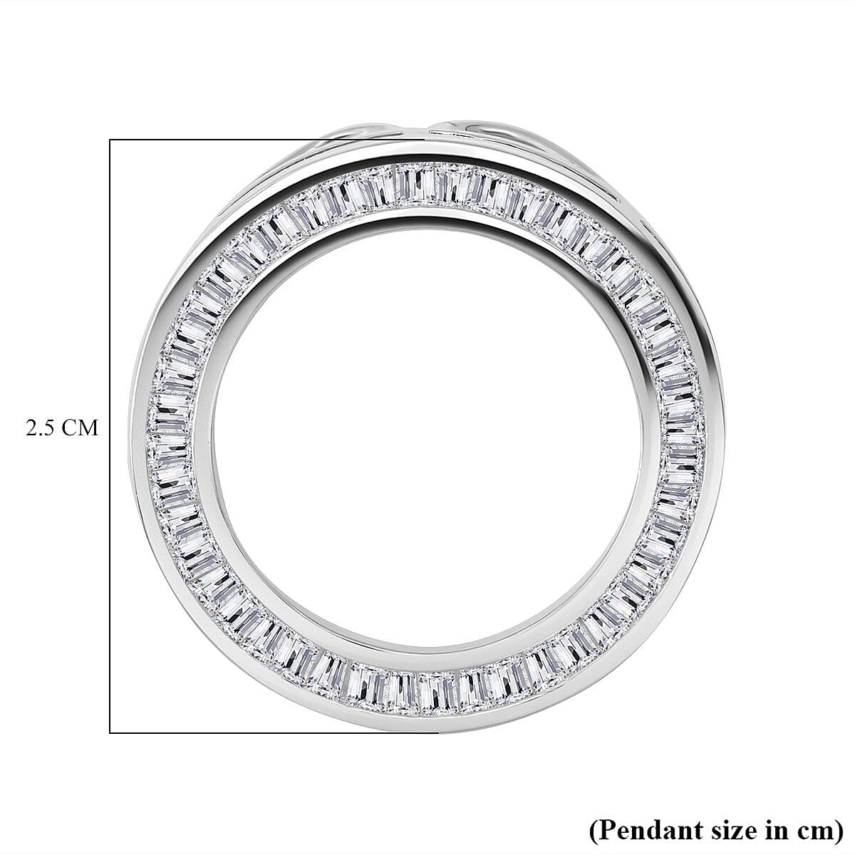 ELANZA AAA Simulated Diamond (Bgt) Circle Pendant in Rhodium Plated Sterling Silver 2521011 6
