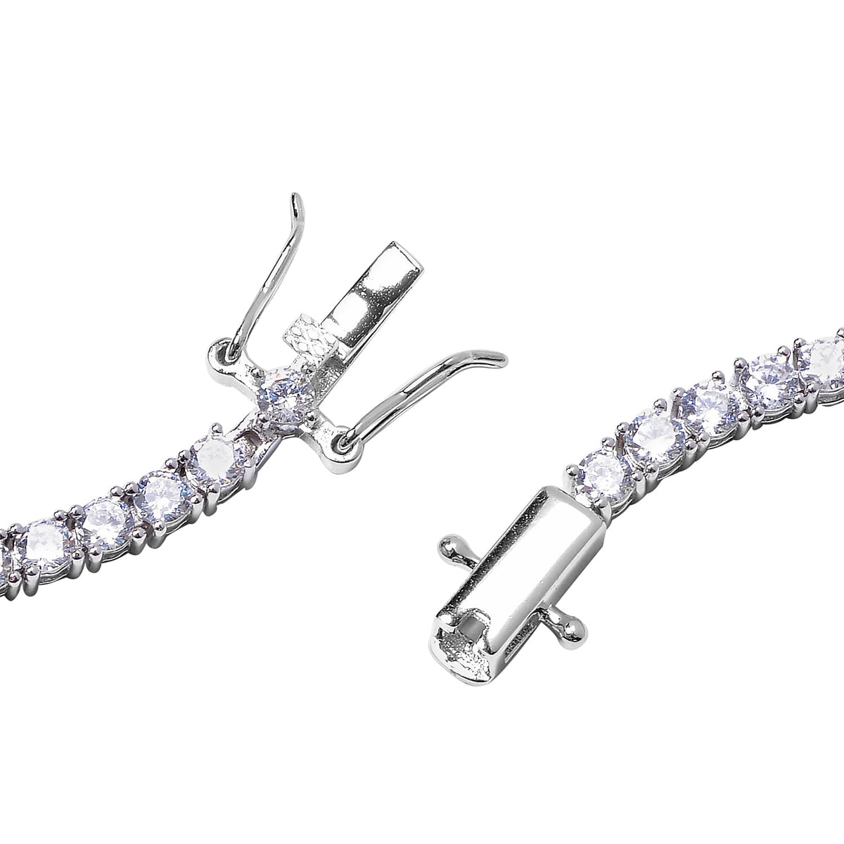 ELANZA Signature Collection Simulated Diamond Necklace 18 Inch in Rhodium Plated Sterling Silver 3637540 2