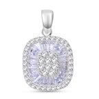 ELANZA Simulated Diamond Cluster Pendant in Sterling Silver