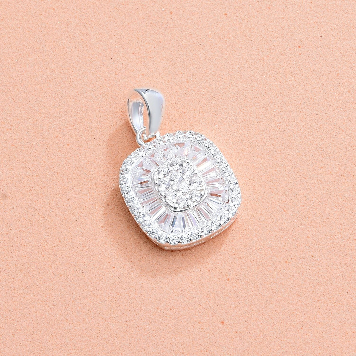 ELANZA Simulated Diamond Cluster Pendant in Sterling Silver 7212776 3
