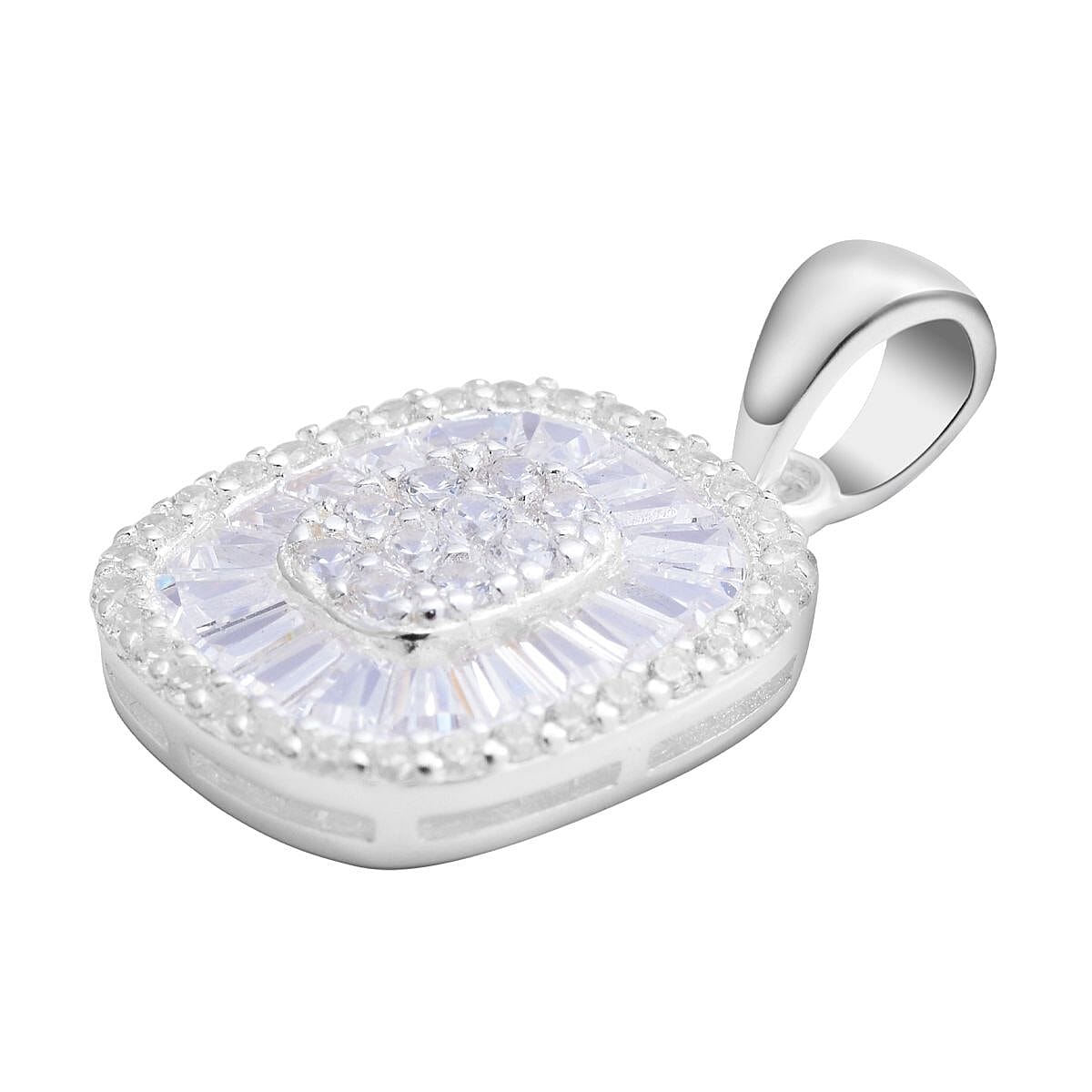 ELANZA Simulated Diamond Cluster Pendant in Sterling Silver 7212776 4