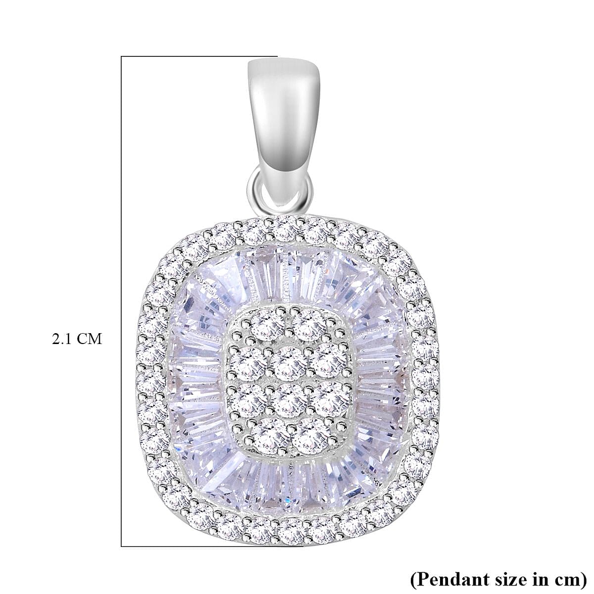 ELANZA Simulated Diamond Cluster Pendant in Sterling Silver 7212776 6