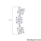 ELANZA Simulated Diamond Earrings (With Push Back) in Sterling Silver