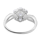 ELANZA Simulated Diamond Floral Ring in Sterling Silver