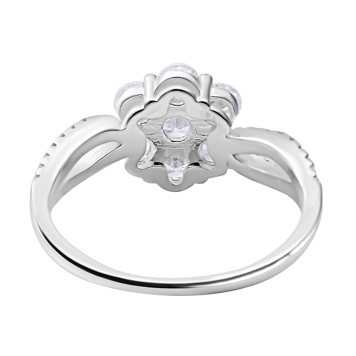 ELANZA Simulated Diamond Floral Ring in Sterling Silver 7212605 4