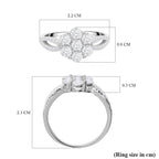 ELANZA Simulated Diamond Floral Ring in Sterling Silver