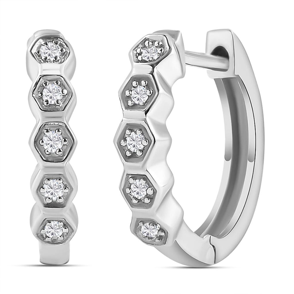 ELANZA  Hoop Earrings in Platinum Overlay Sterling Silver