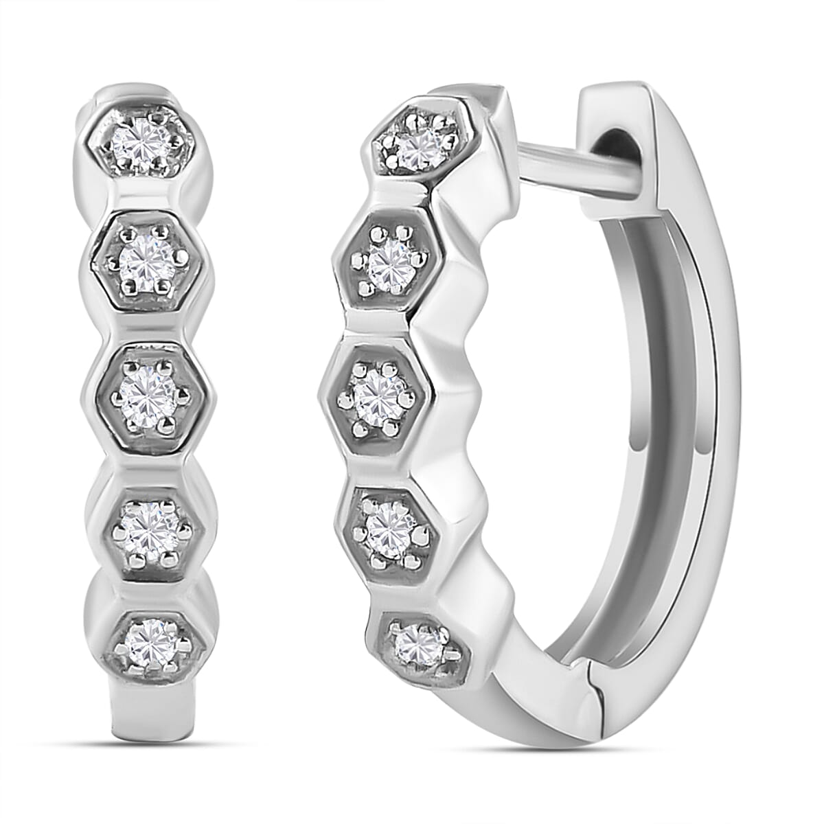 ELANZA  Hoop Earrings in Platinum Overlay Sterling Silver 8852556 0