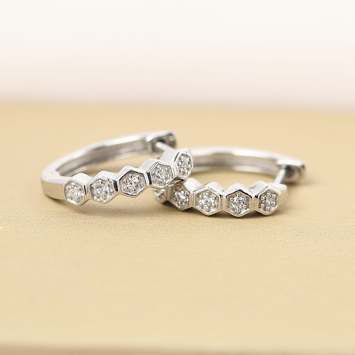 ELANZA  Hoop Earrings in Platinum Overlay Sterling Silver 8852556 2