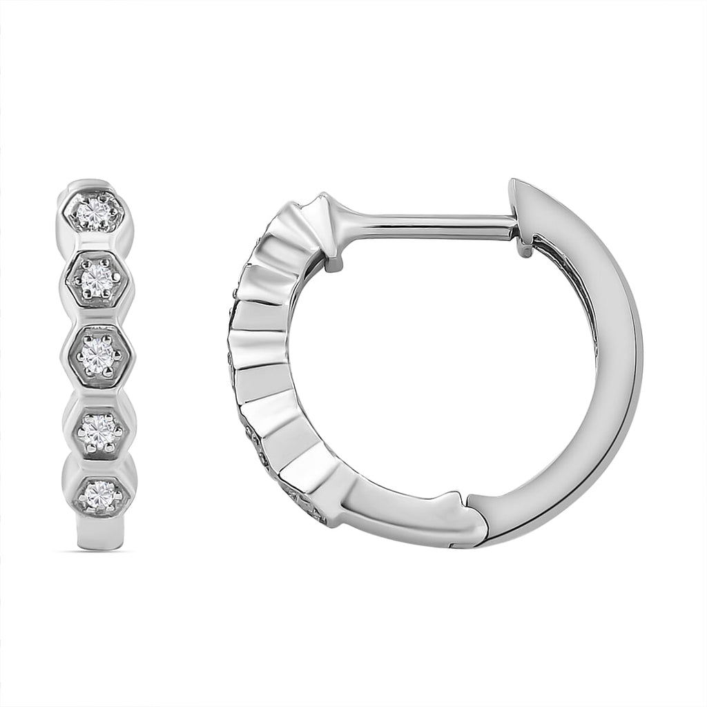 ELANZA  Hoop Earrings in Platinum Overlay Sterling Silver