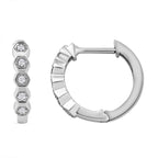ELANZA  Hoop Earrings in Platinum Overlay Sterling Silver