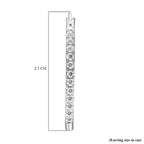 ELANZA Simulated Diamond Hoop Earrings(With Clasp) in Rhodium Overlay Sterling Silver