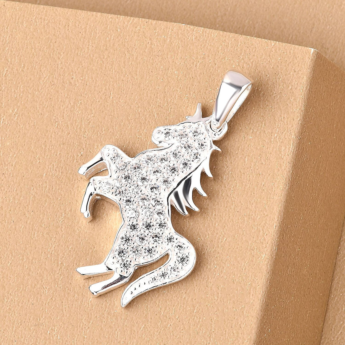 NY Close Out- Simulated Diamond Unicorn Pendant in Sterling Silver 7015685 3