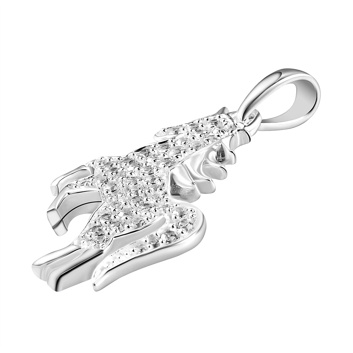 NY Close Out- Simulated Diamond Unicorn Pendant in Sterling Silver 7015685 4