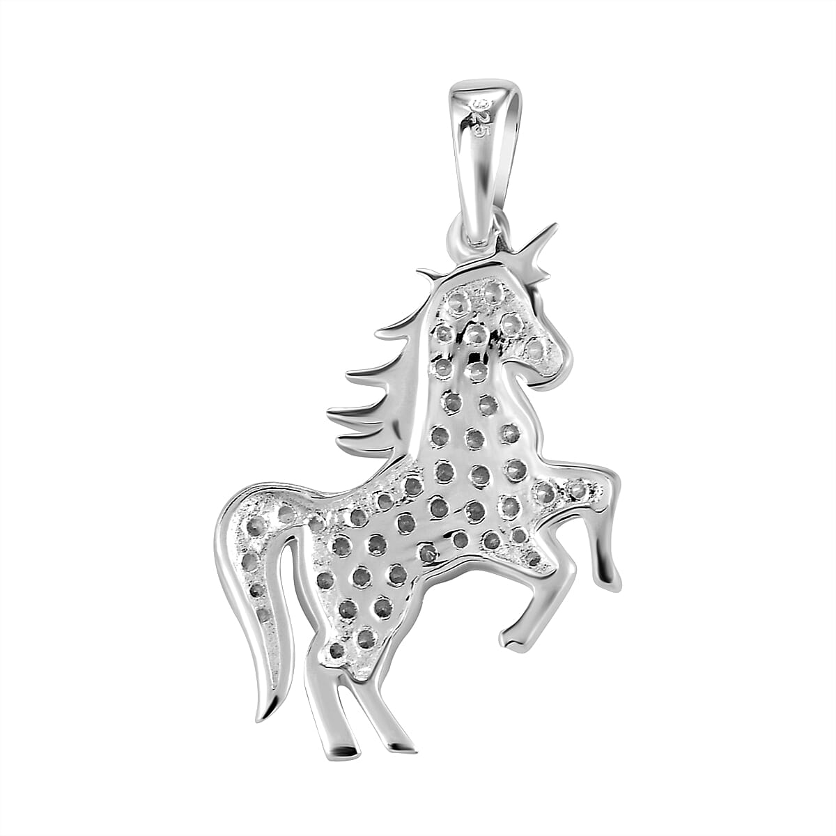 NY Close Out- Simulated Diamond Unicorn Pendant in Sterling Silver 7015685 5