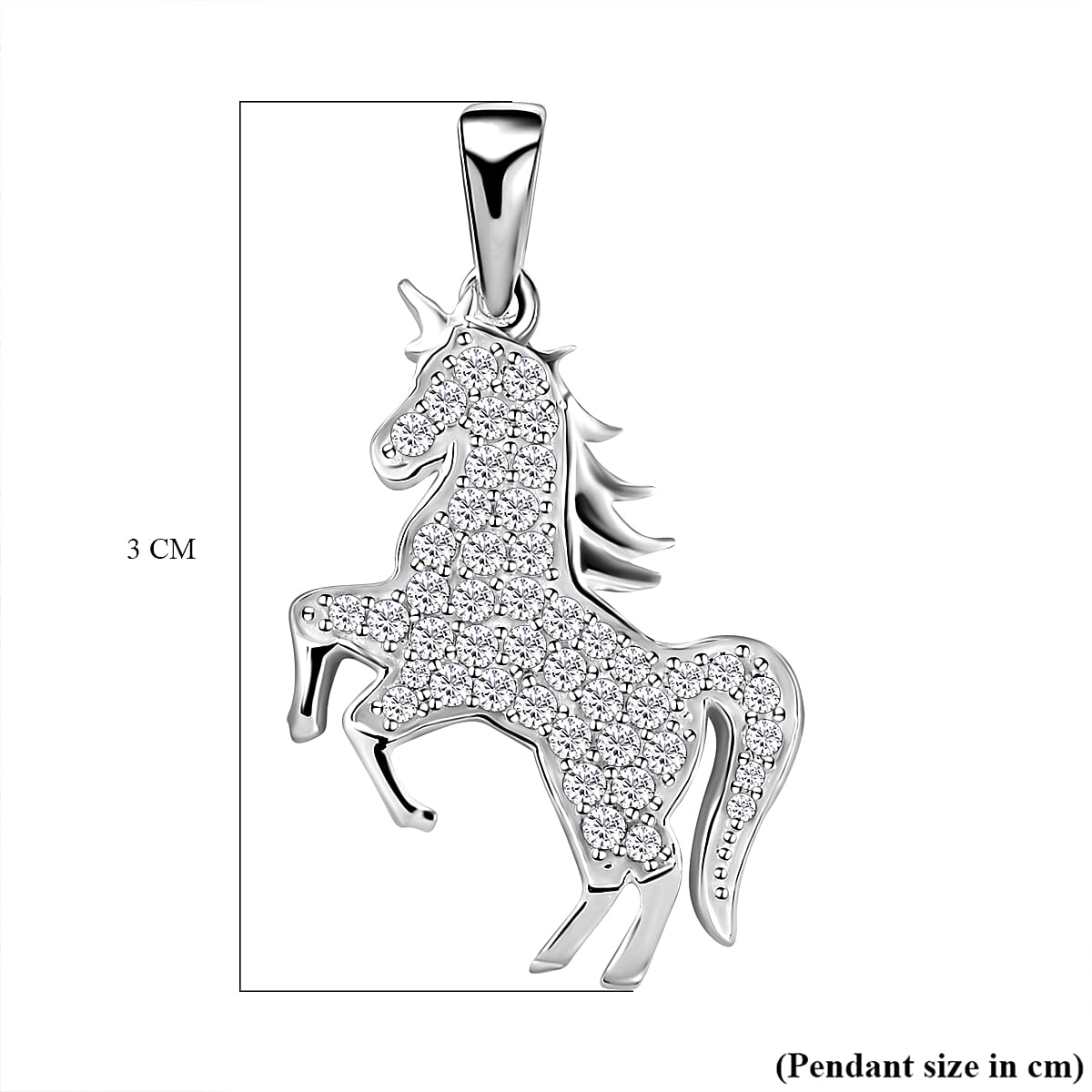 NY Close Out- Simulated Diamond Unicorn Pendant in Sterling Silver 7015685 6