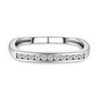 ELANZA Simulated Diamond Ring in Rhodium Overlay Sterling Silver