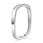 ELANZA Simulated Diamond Ring in Rhodium Overlay Sterling Silver
