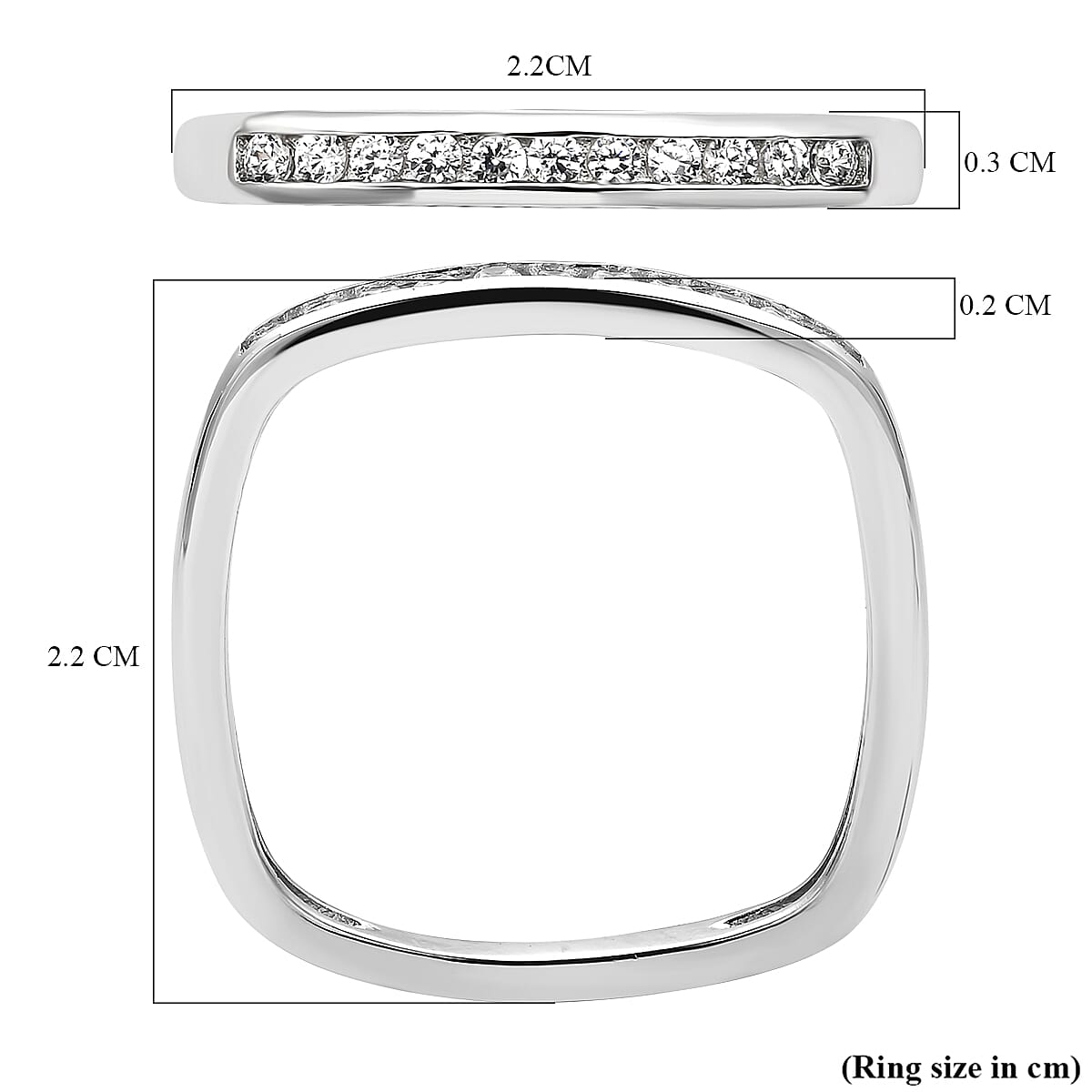 ELANZA Simulated Diamond Ring in Rhodium Plated Sterling Silver 3889708 6