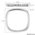 ELANZA Simulated Diamond Ring in Rhodium Overlay Sterling Silver