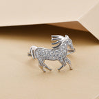NY Close Out- CZ Unicorn Ring in Platinum Overlay Sterling Silver
