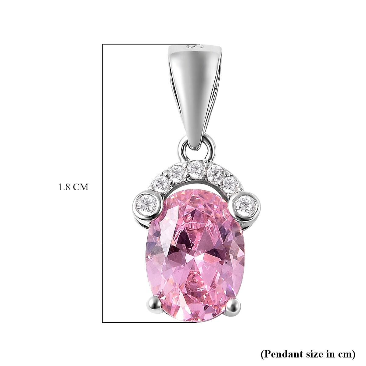 ELANZA Simulated Pink Sapphire with Simulated Diamond Pendant in Rhodium Plated Sterling Silver 3716583 5