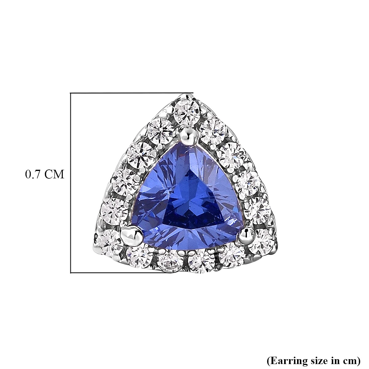 ELANZA Simulated Tanzanite with Simulated Diamond Stud Earrings in Rhodium Plated Sterling Silver 3722450 3