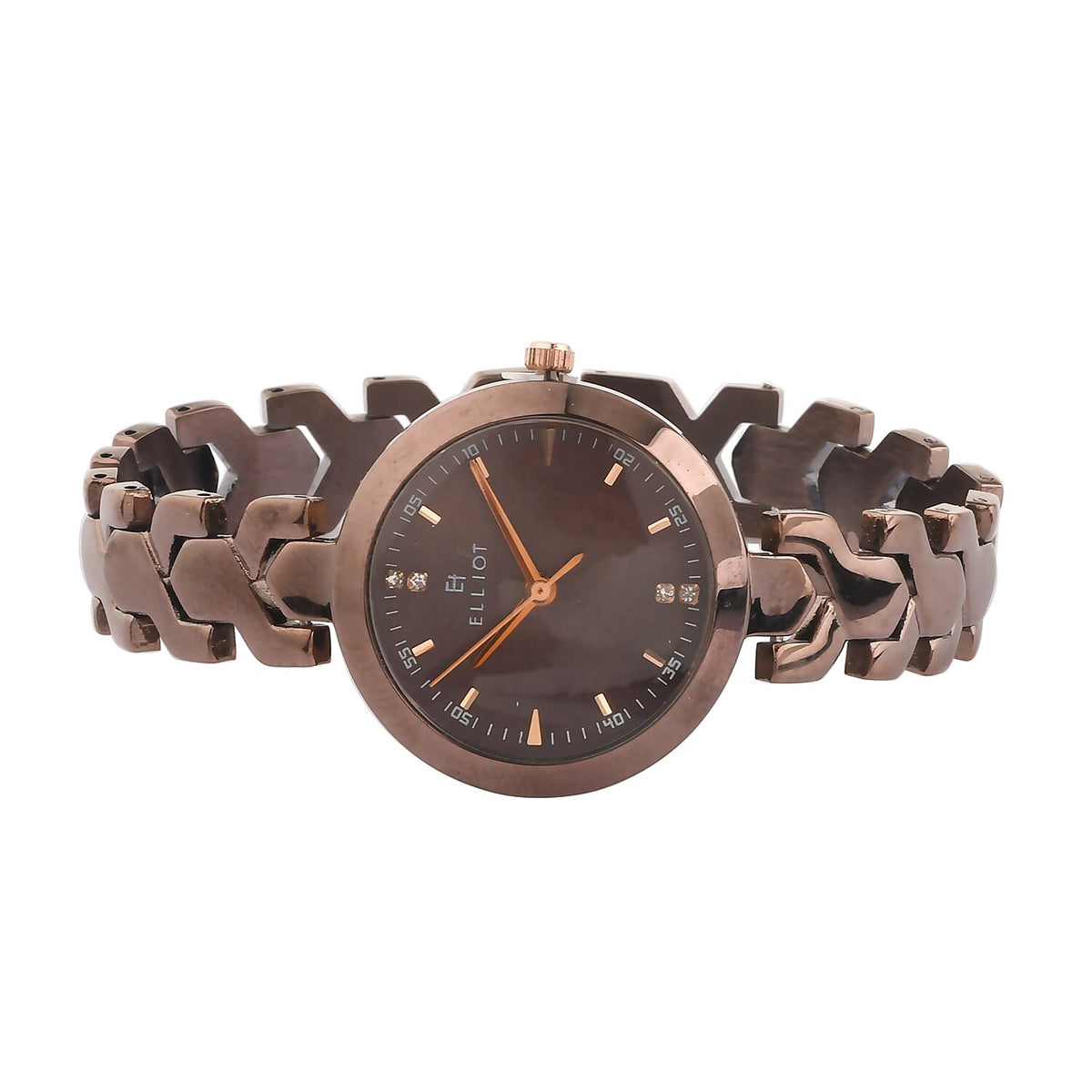 ELLIOT Japanese Movement Water Resistant Watch with Brown Colour Chain Strap 7341007 0