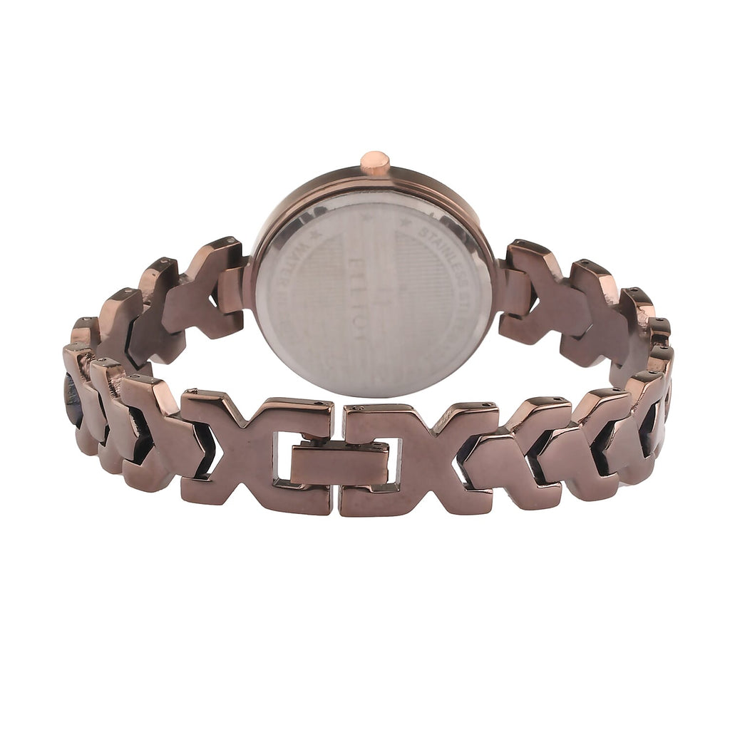 Closeout Deal - ELLIOT Japanese Movement Water Resistant Watch with Brown Colour Chain Strap