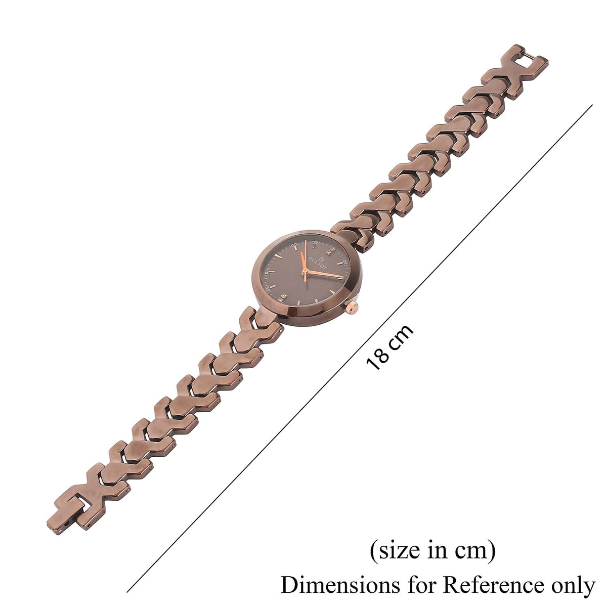 ELLIOT Japanese Movement Water Resistant Watch with Brown Colour Chain Strap 7341007 5