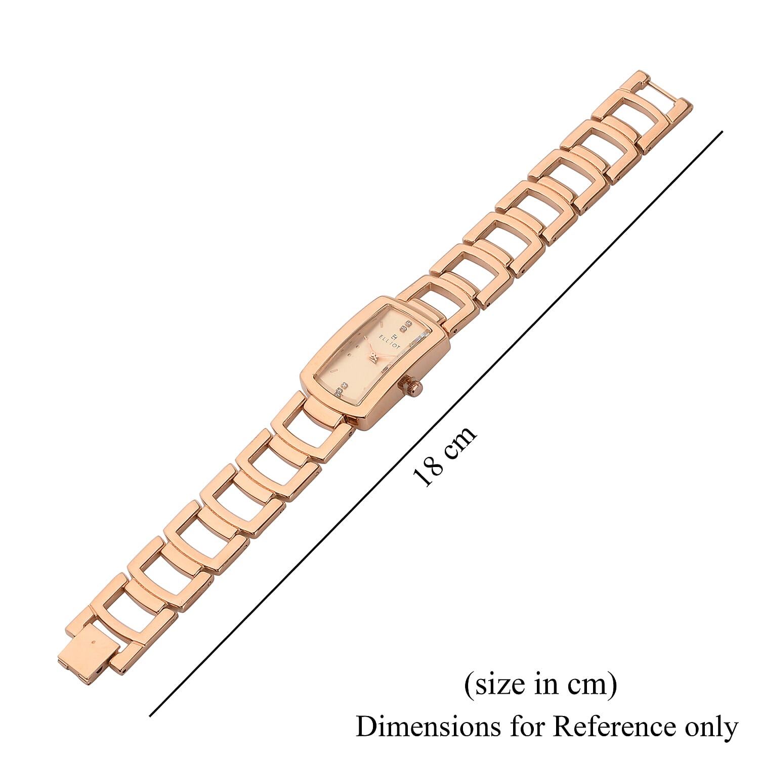 ELLIOT Japanese Movement Water Resistant Watch with Rose Colour Chain Strap 7341021 5