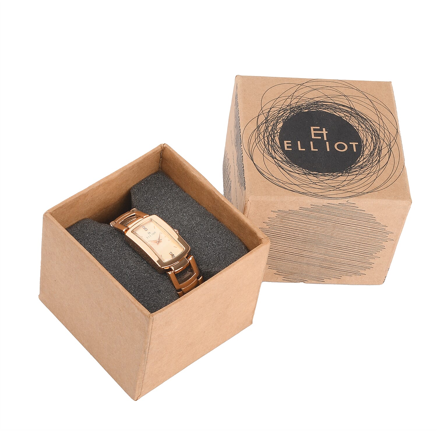 ELLIOT Japanese Movement Water Resistant Watch with Rose Colour Chain Strap 7341021 7