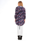 EMMA Hearts Pattern Raincoat (Size XXL) - Navy