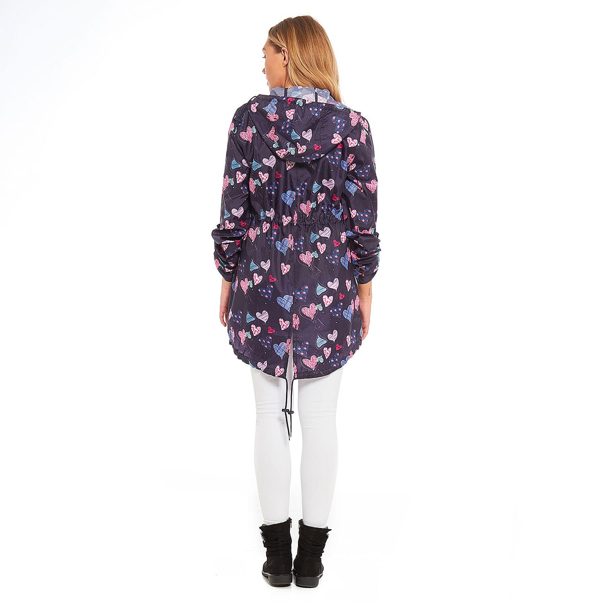 EMMA Hearts Pattern Raincoat (Size L) - Navy 7757841 1
