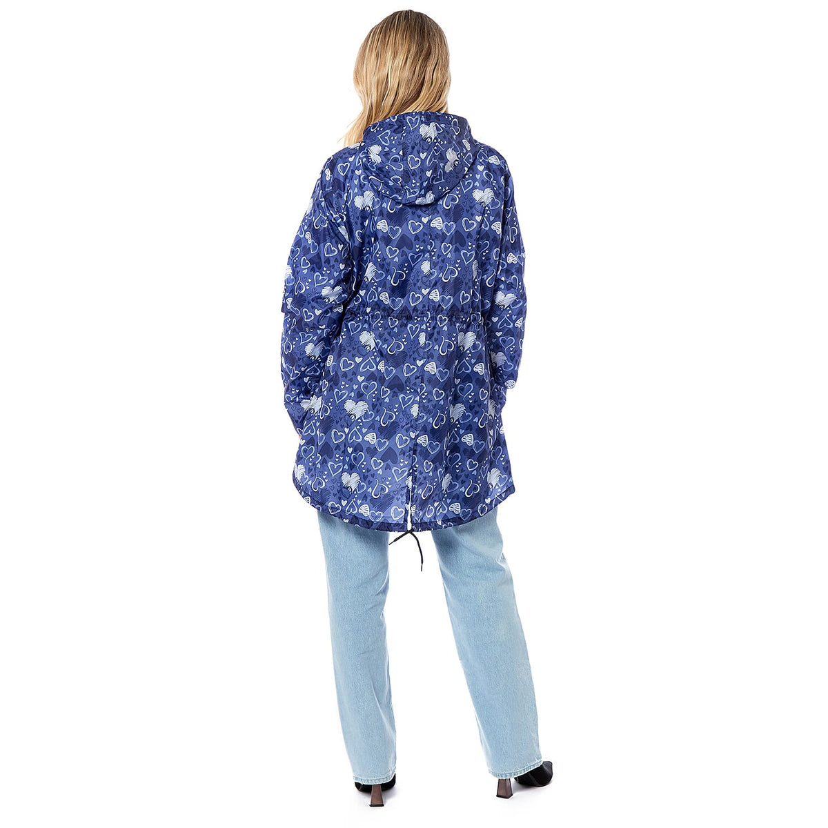 EMMA Scribble Hearts Pattern Raincoat (Size M) - Blue 7757868 2