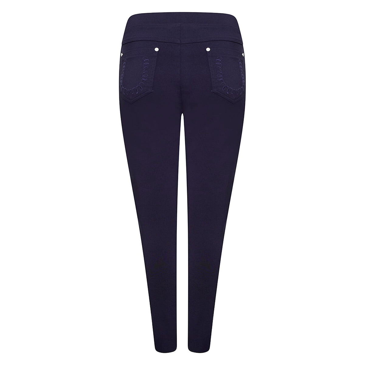 EMRECO Jean Style Bengaline Trouser with Elasticated Waistband and Functional Back Pockets (Size 14) - Navy 7212458 1